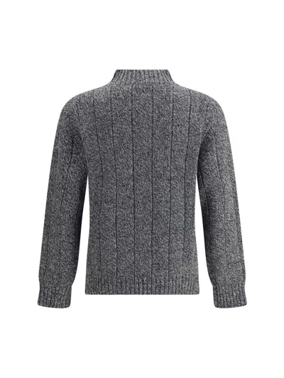 Brooksfield Woven Yarn Sweater In Gray