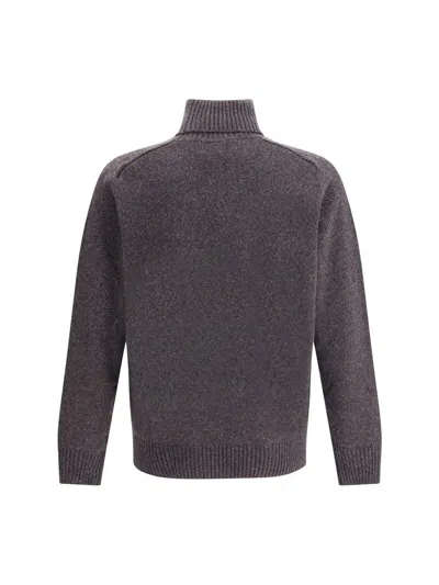 Brooksfield Virgin Wool Turtleneck Sweater In Gray