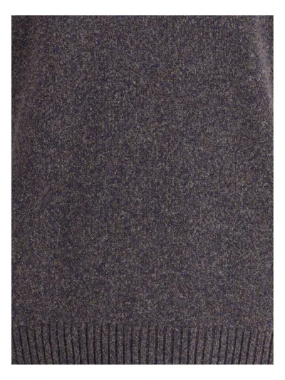 Brooksfield Virgin Wool Turtleneck Sweater In Gray