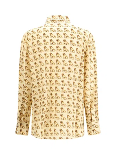 Valentino Garavani Petit Charles Print Shirt Shirt And Blouse White In Yellow