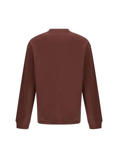 Agolde Asha Long Sleeve Cotton T-shirt In Burgundy