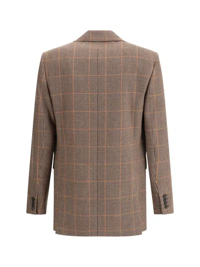 Saint Laurent Blazers E Vests In Brown