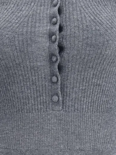 Self-portrait Long-sleeved Wool Bodysuit In Blue