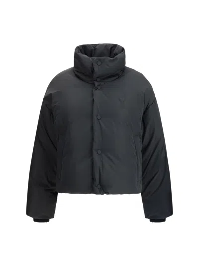 Ami Alexandre Mattiussi Quilted Jackets With Front Pockets And High Collar In Black