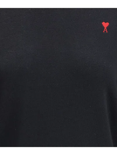 Ami Alexandre Mattiussi Ami Paris Ami De Coeur Black Crew-neck Sweatshirt Women In Black