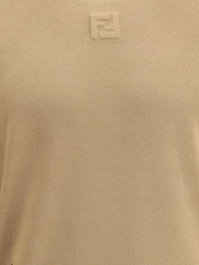 Fendi Wool Sweater Sweaters And Cardigans Beige In Sand