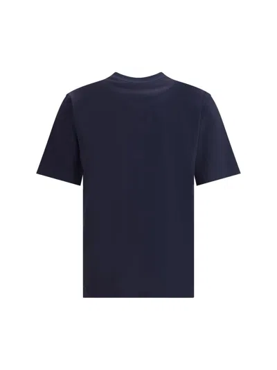 Fendi T-shirt Dark Blue Cotton T-shirt In Black
