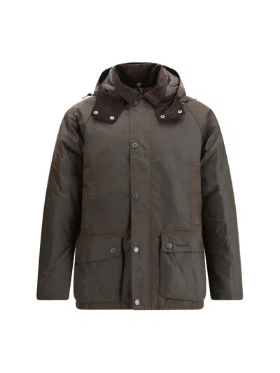 Barbour Beaufort Cotton Hooded Coat In Brown