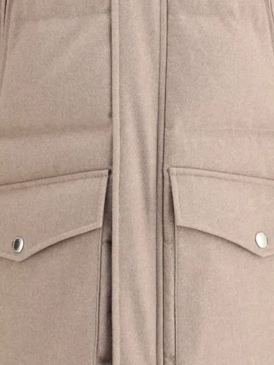 Brunello Cucinelli Men Cashmere Down Jacket In Neutral