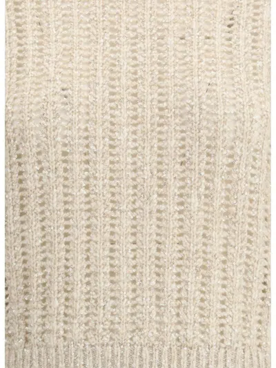 Brunello Cucinelli Sequin-embellished Sweater In Neutral
