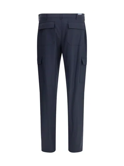 Etro Men Flannel Cargo Pants In Blue