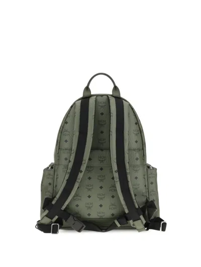 Mcm Medium Stark Visetos Monogram Backpack In Green