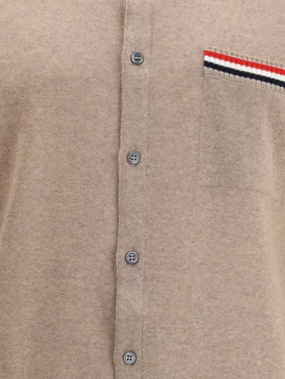 Thom Browne Virgin Wool Cardigan In Neutral