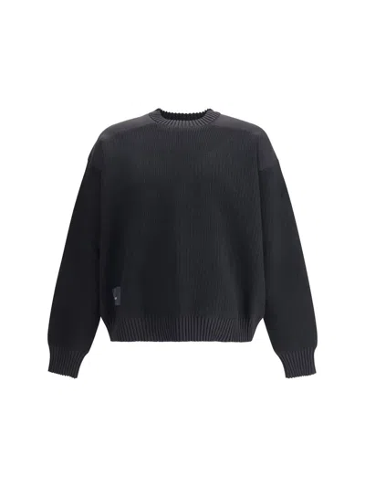 Y-3 Wool Padded Crew Sweater In Black