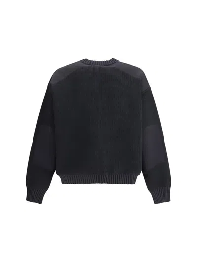Y-3 Wool Padded Crew Sweater In Black