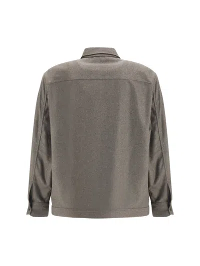Brioni Button-fastening Patch-pocket Shirt In Green
