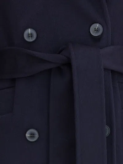 Dynamis Studio Double-breasted Long Coat In Blue