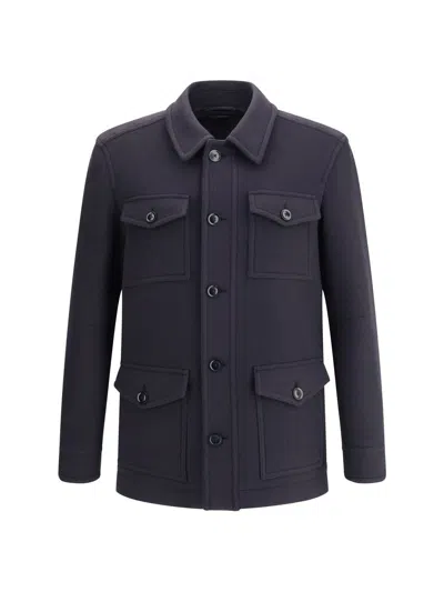 Tom Ford Double Splittable Jacket In Blue