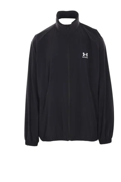 Balenciaga X Under Armour Printed Windbreaker In Black