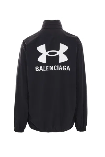 Balenciaga X Under Armour Printed Windbreaker In Black