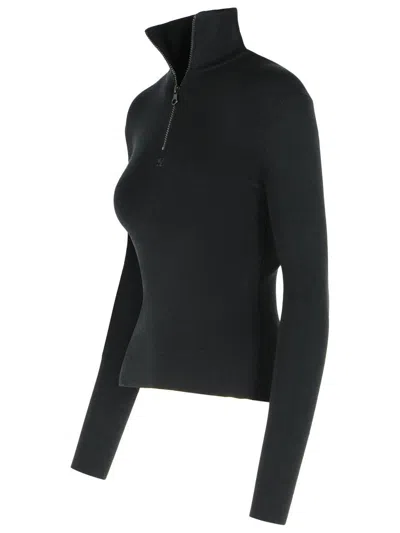 Courrèges Midnight Blue Wool Sweater In Blue