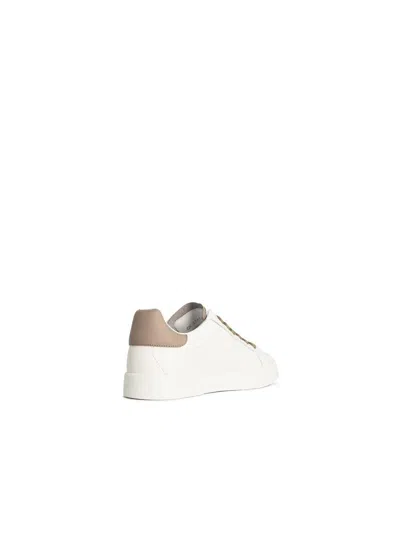 Dolce & Gabbana Black And Beige Low Top Sneakers With Logo Patch On The Side And Logo Lettering On The Tongue In Lea In Multi