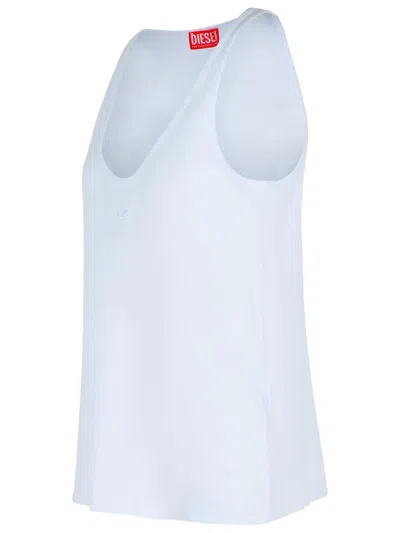 Diesel White Cotton Blend Tank Top Women In White