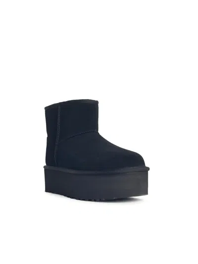 Ugg 'classic Mini Platform' Black Suede Boots In Multi