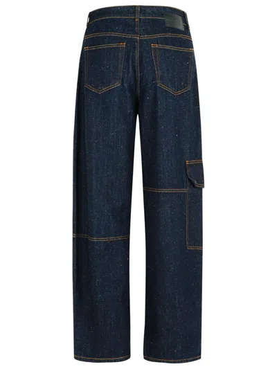 Ganni Wide-leg Organic Cotton Pants With Checkered Patch Pockets In Black
