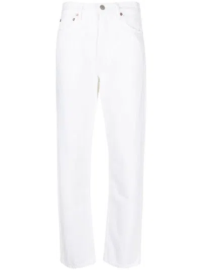 Agolde 90s Pinch Waist High Rise Straight Jeans Drum 26 In White