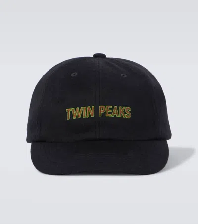 Undercover Embroidered Wool Baseball Cap In Black