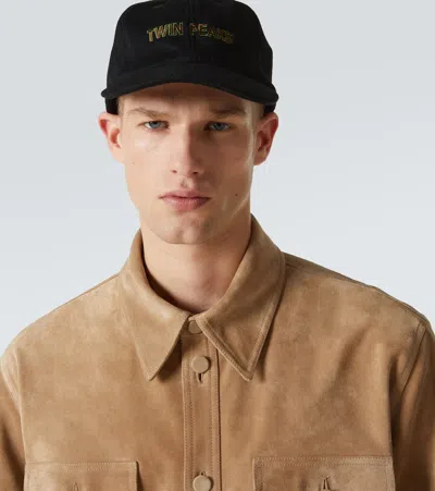 Undercover Embroidered Wool Baseball Cap In Black