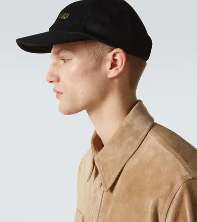 Undercover Embroidered Wool Baseball Cap In Black