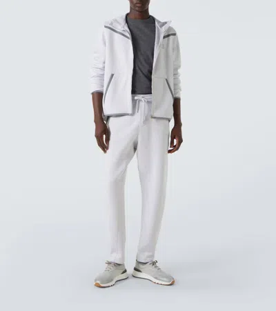 Brunello Cucinelli Techno Cotton Knit Runners With Heat Tape In Gray