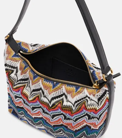 ZIGZAG锯齿图案皮革边饰单肩包