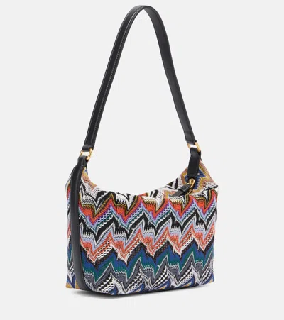 ZIGZAG锯齿图案皮革边饰单肩包