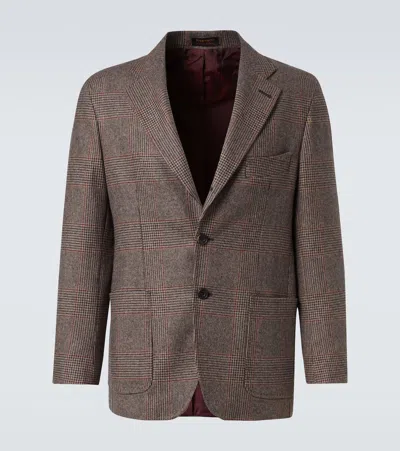 Rubinacci Checked Wool Blazer In Brown