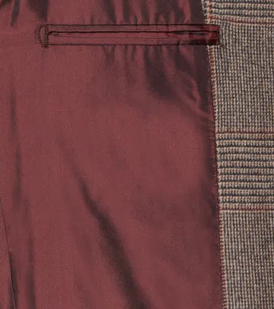 Rubinacci Checked Wool Blazer In Brown