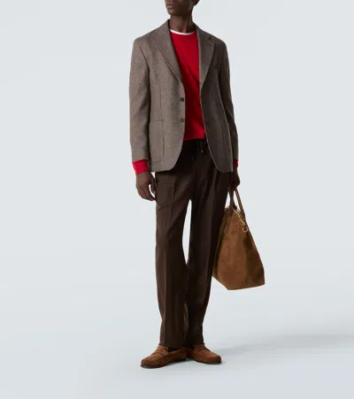 Rubinacci Checked Wool Blazer In Brown