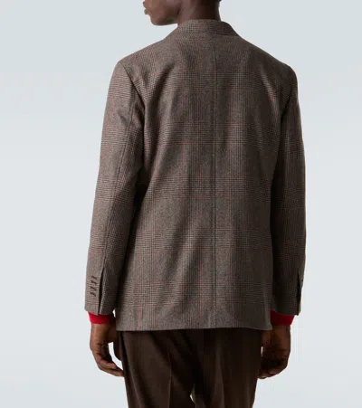 Rubinacci Checked Wool Blazer In Brown