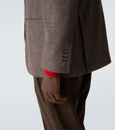Rubinacci Checked Wool Blazer In Brown