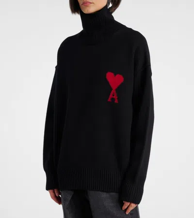 Ami Alexandre Mattiussi Ami Woman Black Wool Sweater In Black