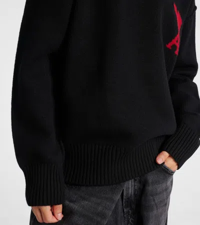 Ami Alexandre Mattiussi Ami Woman Black Wool Sweater In Black