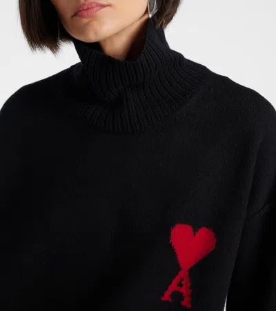 Ami Alexandre Mattiussi Ami Woman Black Wool Sweater In Black
