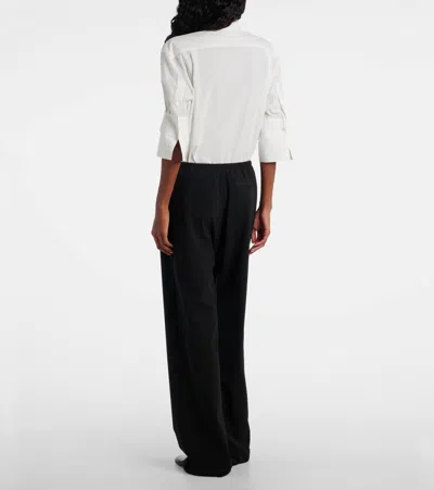 The Row Seraphim Wool-blend Straight Pants In Black