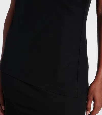 The Row Isadra Draped Crepe-jersey Top In Black