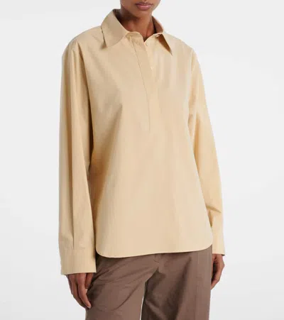 The Row Margan Cotton Poplin Shirt In Neutral