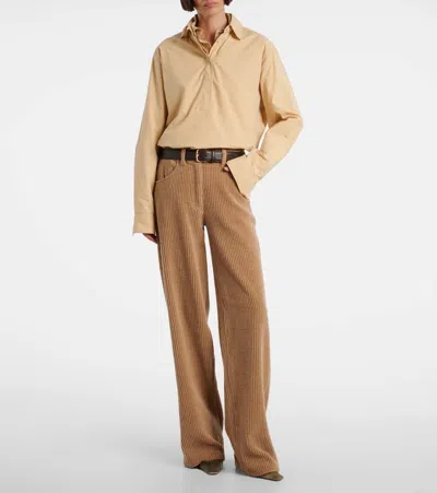 The Row Margan Cotton Poplin Shirt In Neutral