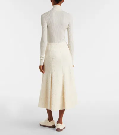 Gabriela Hearst Amy Cashmere And Wool-blend Midi Skirt In White
