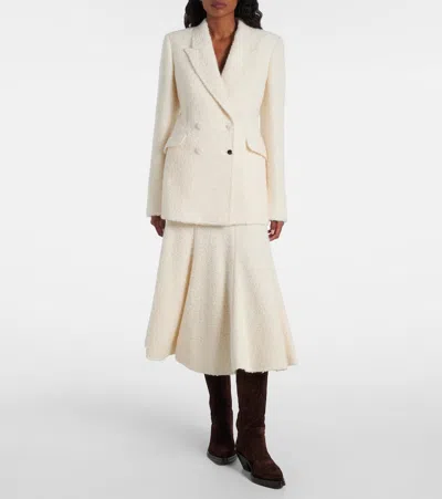 Gabriela Hearst Amy Cashmere And Wool-blend Midi Skirt In White